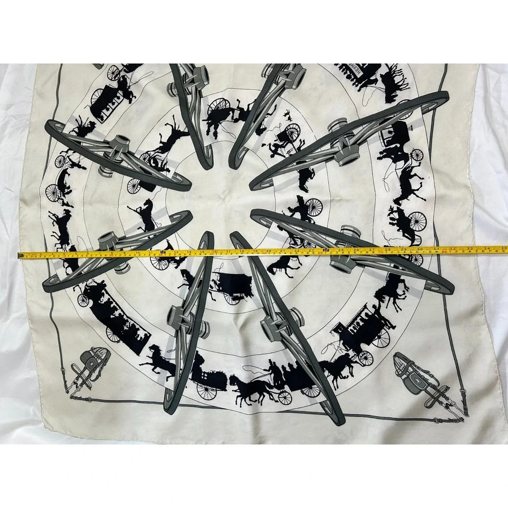 1950s Hermes Paris Qui Roule Hugo Grygkar Silk Shawl Scarf Carre 90 Flaws Read